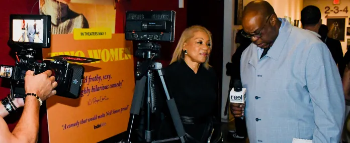 “Once we knew his writings would tell the story, we needed people to read them. I didn’t want a narrator reading all his pieces. I initially wanted a young actor, a middle‑aged actor, and an older actor, all with a real connection to the work.” Rita Coburn, Director of W.E.B. DuBois: Rebel with a Cause appears with Michael G. Reel, Reel Urban News – Photo Credit: Amir Pinks