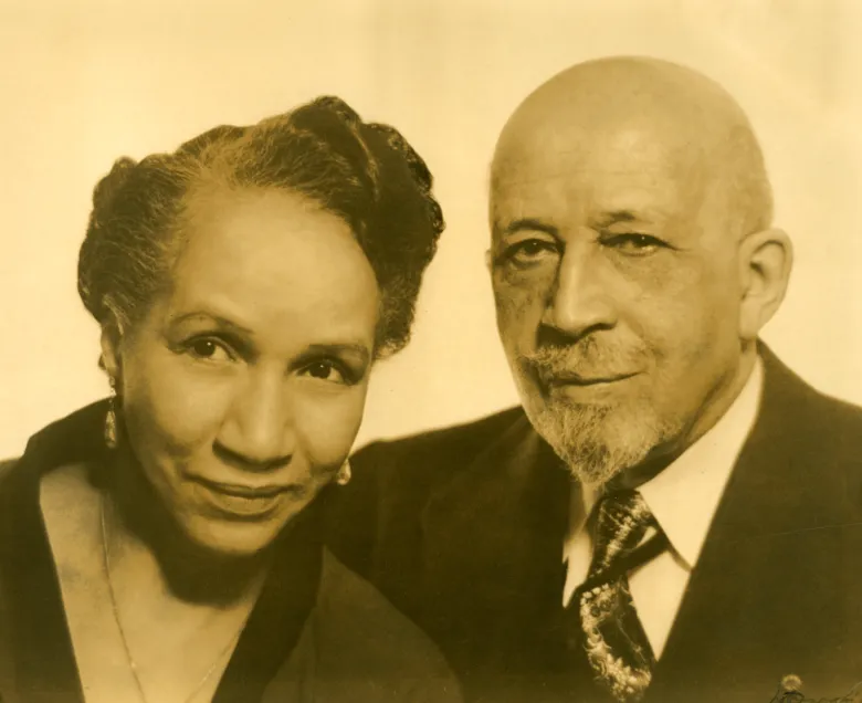W.E.B. Du Bois and his second wife Shirley Graham Du Bois on his 87th birthday. 1955.CONTRIBUTED